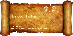 Handel Petur névjegykártya